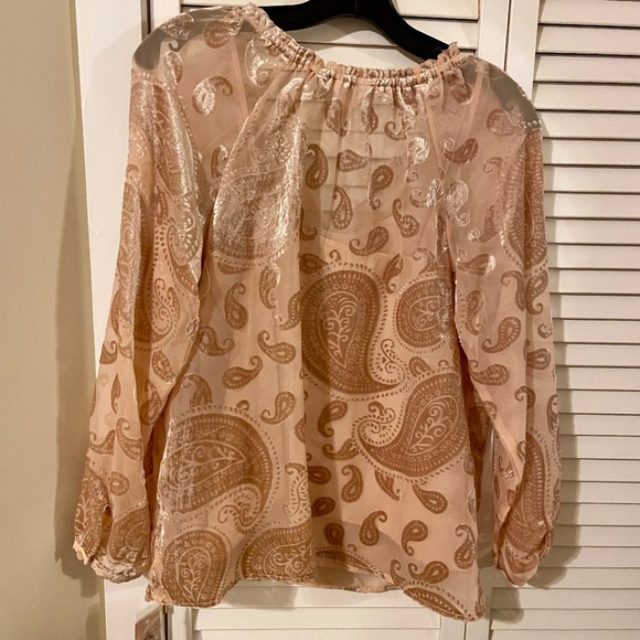 NWT Nanette Lepore Modern Glam Gold Burnout Velvet Blouse - Small - Picture 12 of 15